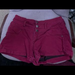 Cute red jean shorts